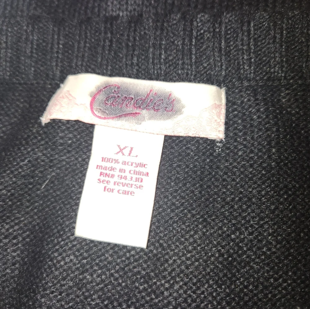 Y2k Candie's Black White Fair Isle Sweater Mini Skirt Christmas XL EUC
